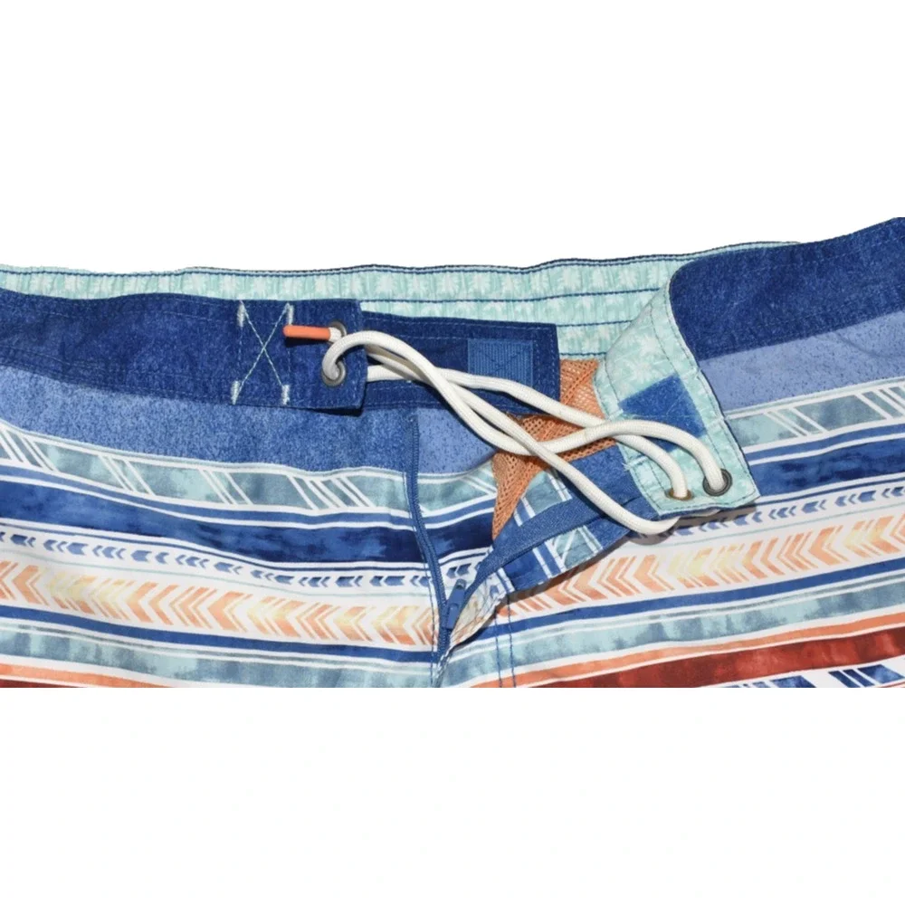 A6 NWT TOMMY BAHAMA Baja Beach Trek Turkish Sea Striped Board Shorts Sz XXL $99